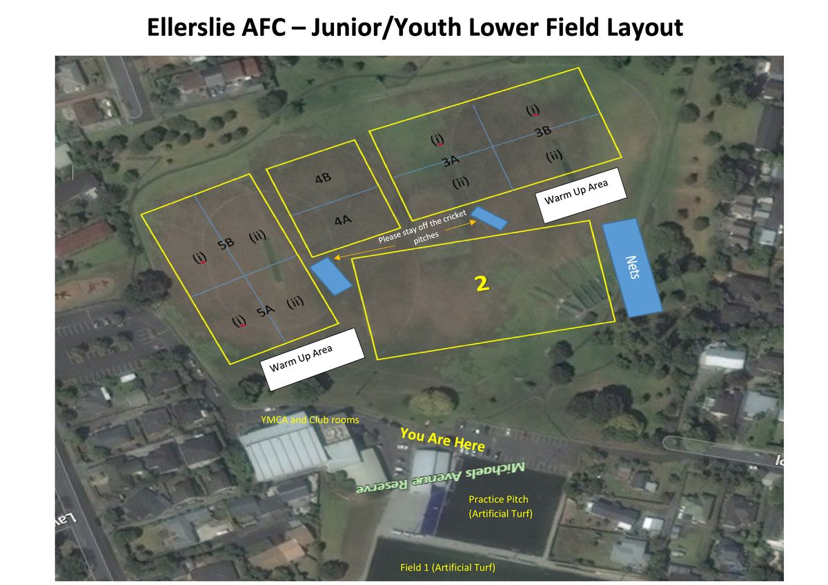 Ellerslie AFC junior pitch map